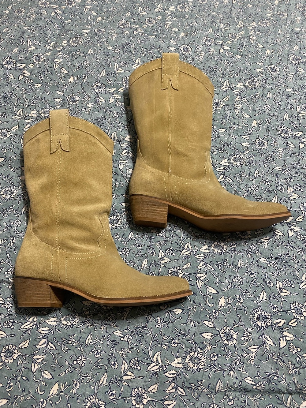Diba Women's Suede Western Cowboy Boot - Tan
